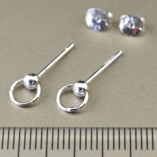 別アングル1: ポストピアス3mm玉 フープカン付　1ペア 