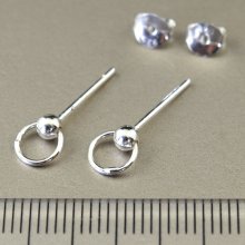 別アングル1: ポストピアス3mm玉 フープカン付　1ペア 