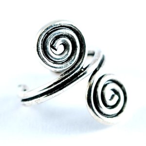 画像1: クルクルワイヤーイヤーカフ/earcuff 