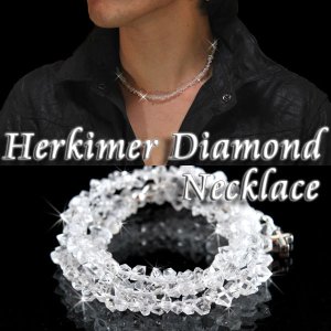 画像1: レア天然石ハーキマーダイアモンドネックレス/煌びやかな瞬きが見る者を魅了！ 