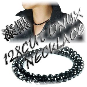 画像: 75%OFF！128面カット6mmオニキスネックレス★漆黒にこだわり金具はマッドブラック★選べる長さ38cm-61cm